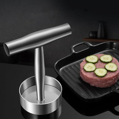 Stainless Steel Burger Press Manual Patty Maker with Non-Stick Mold and Handle Cooking Weight Press for Grill and Griddle 5.70X5.19X3.54 Inch