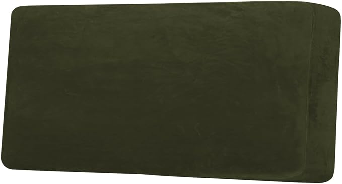 H.VERSAILTEX Velvet Stretch Individual Couch Cushion Cover Plush Cushion Slipcover for Loveseat Sofa Cushion Furniture Protector Seat Cushion Sofa Cover (1 Piece Sofa Cushion Cover, Olive)