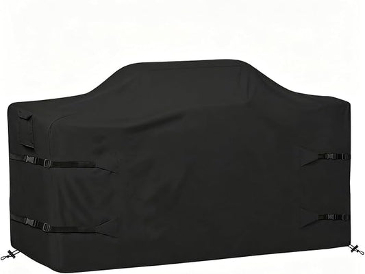 98 Inch Island Grill Cover Kitchen Extra Large Grill Cover 600D Oxford Cloth Heavy Duty Waterproof 98" L x 42" W x 48" H, Black