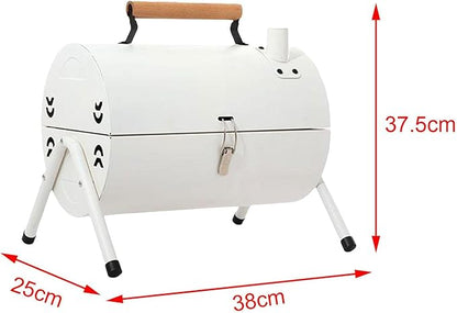Charcoal Grill Barbecue Grill Camping Portable with Grill Net BBQ Stove BBQ Grill for Outdoor, Backpacking, Garden, Patio, Picnic, No Baking Tray, White