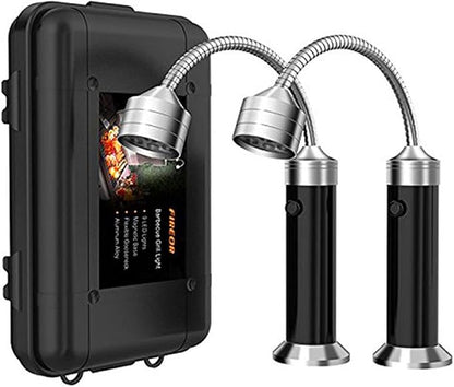Grill Light Set, Grill Lights with Magnetic Base Flexible Gooseneck LED BBQ Lights with Storage Box for Grilling Camping 2 Pack
