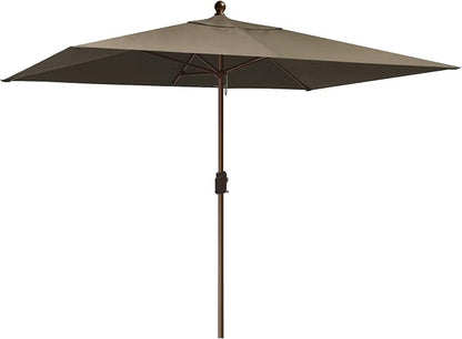 EliteShade USA 10-Year-Non-Fading 6.5x10Ft Rectangular Market Patio Umbrella, UPF 50+ UV Protection Performance Sun Umbrella, Heavy Duty Commercial Grade Outdoor Table Umbrella with Crank, Windproof Vented Top for Garden, Pool, Deck and Outdoor Playset...