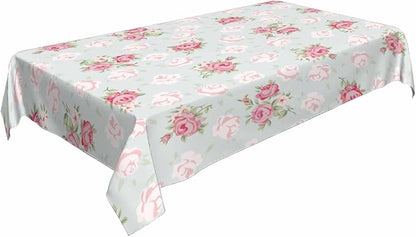 TKS MITLAN Pink Rose Tablecloth Decor Chic Flowers Romantic Vintage Style Spring Table Cloth Dining Room Kitchen Table Cover 60" X 84" Oblong/Rectangle