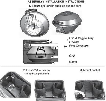 Magma A10-991 Padded Grill & Accessory Carrying/Storage Case | Marine Kettle Grill Bag | Round Grill Travel Case | Protective BBQ Storage