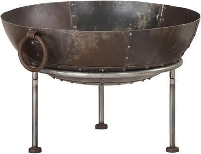 21.7 Inch Iron Fire Pit for Garden Patio, Outdoor Wood Burning Fire Bowl with Handles, Sturdy 3-Legged Fireplace for Backyard Heating and BBQ