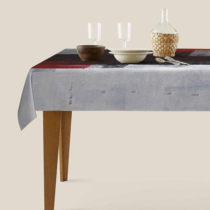Tablecloth Black White Red Graffiti Table Cloth Rectangle Table 60 x 84 Inch Modern Classic Art Painting Rectangle Unique Creative Kitchen Decorations for Home Dinner Party