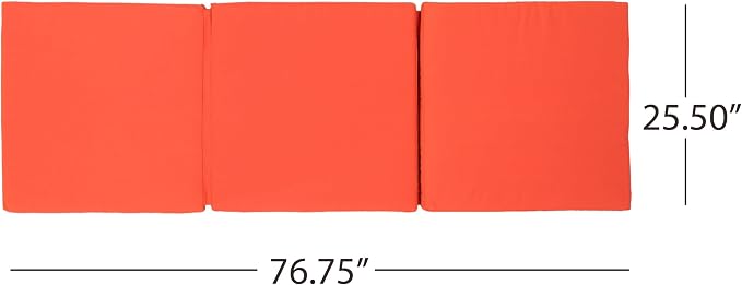 Christopher Knight Home Jamaica Outdoor Water Resistant Chaise Lounge Cushions, 2-Pcs Set, Orange