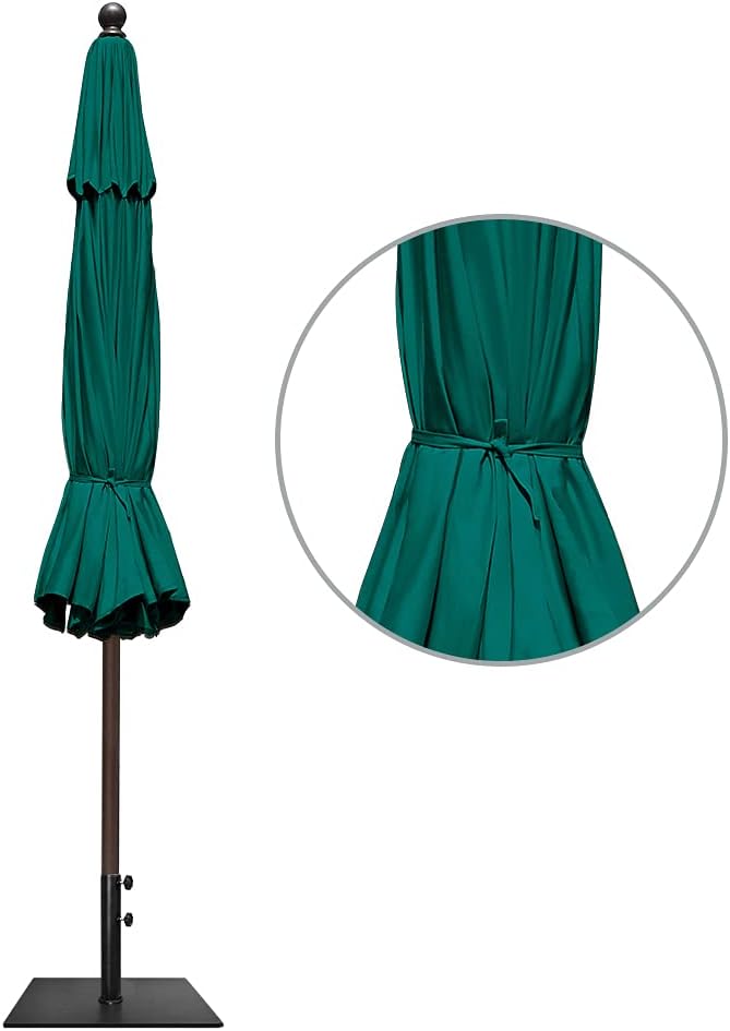 EliteShade USA 10-Year-Non-Fading 11Ft Market Umbrella Patio Outdoor Cylinder Auto Push-up Table Umbrella with Ventilation, Forest Green
