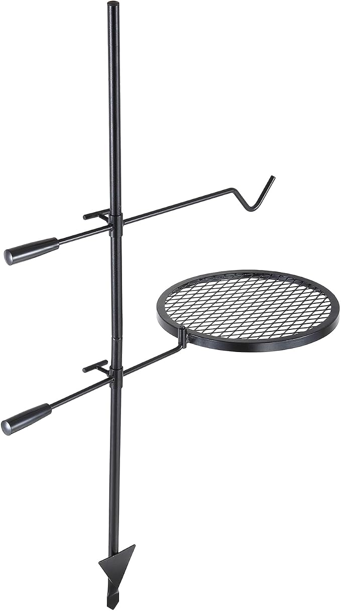 VEVOR Swivel Campfire Grill, Fire Pit Grill Grate over Fire Pits, Heavy Duty Steel Grill Grates, 360° Adjustable Open Fire Outdoor Cooking Equipment, Portable Camp Fire Racks for Camping Outdoor BBQ