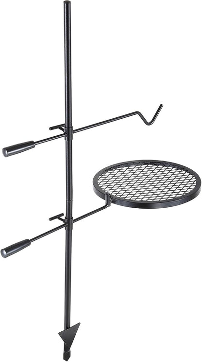 VEVOR Swivel Campfire Grill, Fire Pit Grill Grate over Fire Pits, Heavy Duty Steel Grill Grates, 360° Adjustable Open Fire Outdoor Cooking Equipment, Portable Camp Fire Racks for Camping Outdoor BBQ