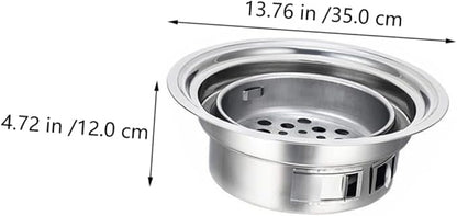 Luxshiny Portable Stainless Steel Mini Bbq Stove Charcoal Grilling Stove with Grill Rack Small Outdoor Barbecue Grill for Picnic and Housewarming
