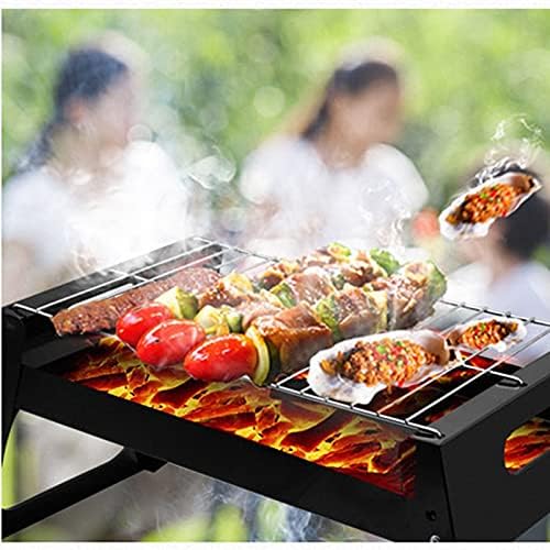 Portable Charcoal Grill for Camping BBQ Grills, Outdoor Barbecue Grill 2-5 People, Quick-Install Folding Steel Stove for Skewers DIY Grilling,A-1