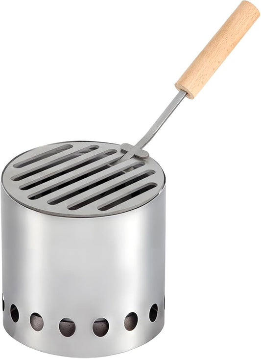 KEESHA Grill Plate for Small Solo Stove Tabletop Fire Pit, 304 Stainless Steel Grate with Safety Handle for Solo Stove Mesa, 5''