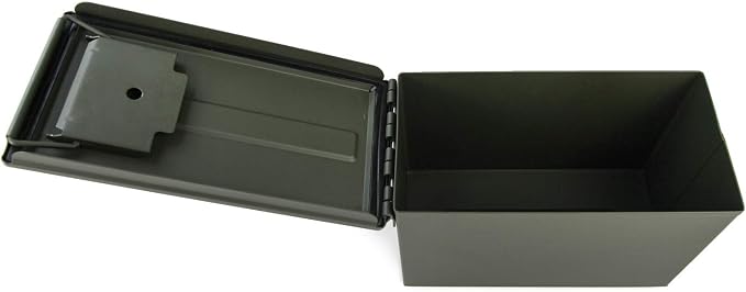 GUGULUZA Metal Ammo Can 30 50 Cal, Waterproof Airtight Ammo Containers Case | Heavy-Duty Ammunition Storage Case Military Container, Lockable Box w/Flip Top for Long-Term Storage Bullet, 30Cal and 50 Cal