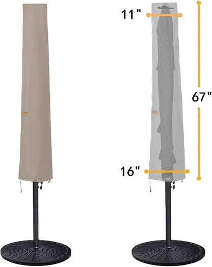 Umbrella Cover for 6ft to 9ft Patio Umbrellas, Waterproof and Durable Market Umbrella Cover with Zipper and Rod
