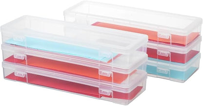 6 Pack Large Plastic Storage Boxes with Lids, Craft Jewelry Life Item Organizer for Puzzles, Pens, Rings, Needle and Thread, Nail Polish, Remote Controls