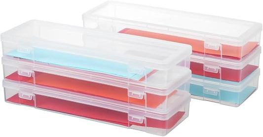 6 Pack Large Plastic Storage Boxes with Lids, Craft Jewelry Life Item Organizer for Puzzles, Pens, Rings, Needle and Thread, Nail Polish, Remote Controls