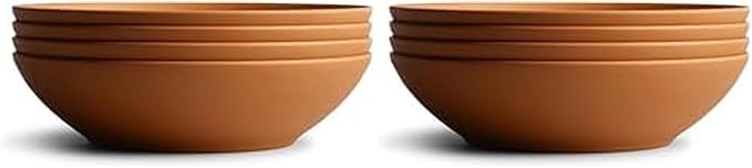 Year & Day Outdoor Set of 4 Unbreakable Lightweight Pasta Dinner Bowls, Plant Derived, Canyon Terracotta, 8.25 inch (Pack of 2)
