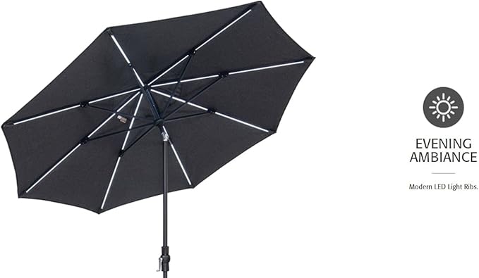 Treasure Garden 9-Foot Starlux Deluxe Collar-Tilt Market Umbrella with Bronze Frame and Obravia2 Fabric: Kiwi