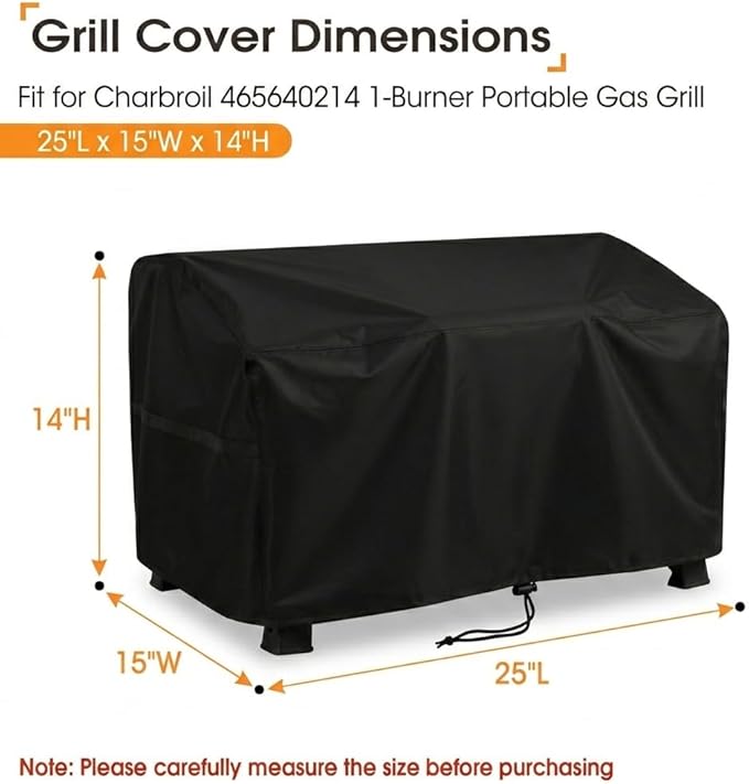 Outdoor Tabletop Grill Cover for Char Broil 200 Stainless Steel Portable Gas Grill, Waterproof Outdoor BBQ Table Top Grill Cover for Charbroil Model 465640214