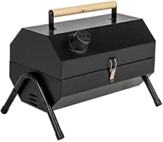 Outdoor Cooking Charcoal Barbecue Grill Portable BBQ Grill Shelf with Handle Double-Side Use Extra Large Cooking Area for Camping Backyard Picnic Patio BBQ Cooking(Black A)