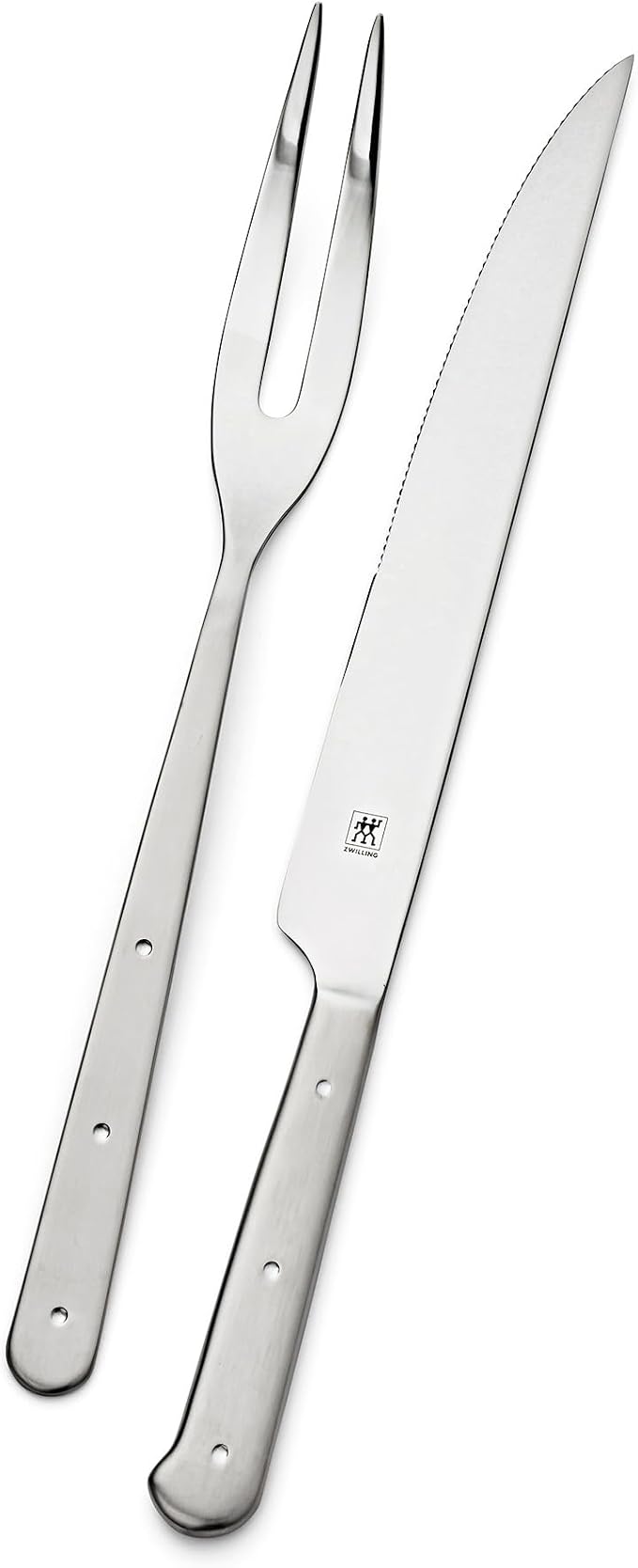 ZWILLING Porterhouse 2pc Stainless Steel Carving Knife Set with Fork in Red Presentation Box, Gift Set