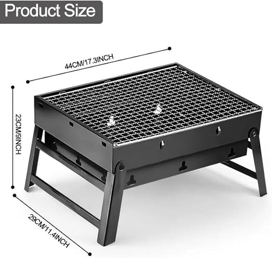 17 Inch Foldable BBQ Charcoal Grill Portable Charcoal Grill Compact Mini Small BBQ Grill Outdoor Travel Backyard Picnic Beach