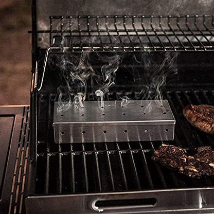 Wood Chips Smoker Box for Portable Charcoal Grill, Camping BBQ Grills, Outdoor Barbecue Grill – Stainless Steel Smoke Infuser for Charcoal Grills BBQ,A-1