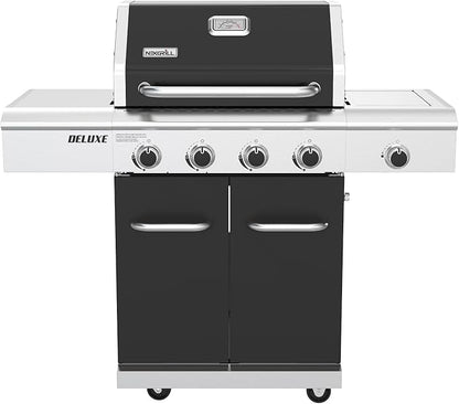 Nexgrill 4-Burner Dual Fuel Gas Grill with Side Burner and Griddle Insert, 626 SQ In Total Cooking Space, 59,000 BTUs Output, BBQ Grill Perfect for Outdoor Gatherings - 720-0958HE