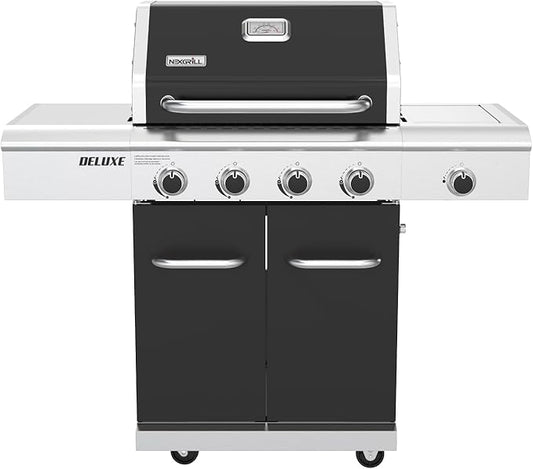 Nexgrill 4-Burner Dual Fuel Gas Grill with Side Burner and Griddle Insert, 626 SQ In Total Cooking Space, 59,000 BTUs Output, BBQ Grill Perfect for Outdoor Gatherings - 720-0958HE