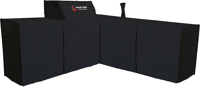 Mont Alpi Cover for 82" W x 88" D Original Deluxe Black 400 Series L-Shaped Outdoor Kitchen with Beverage Center - MAi400-90BEV / MAi400-D90BEV / MAi400-BSS90BEV / MAi400-D90BEVFC / MAi400-BSS90BEVFC