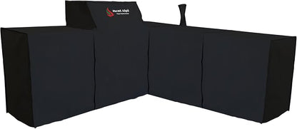 Mont Alpi Cover for 82" W x 88" D Original Deluxe Black 400 Series L-Shaped Outdoor Kitchen with Beverage Center - MAi400-90BEV / MAi400-D90BEV / MAi400-BSS90BEV / MAi400-D90BEVFC / MAi400-BSS90BEVFC