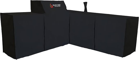 Mont Alpi Cover for 82" W x 88" D Original Deluxe Black 400 Series L-Shaped Outdoor Kitchen with Beverage Center - MAi400-90BEV / MAi400-D90BEV / MAi400-BSS90BEV / MAi400-D90BEVFC / MAi400-BSS90BEVFC
