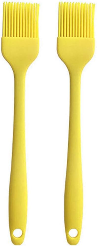 Silicone Oil brush, for BBQ Kitchen Cooking Baking and Grilling (2 PCS,yellow)