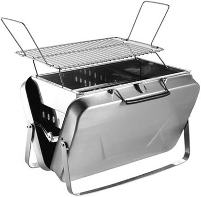 Stainless Steel Portable Charcoal Grill Foldable BBQ Tool Barbecue ，Silver
