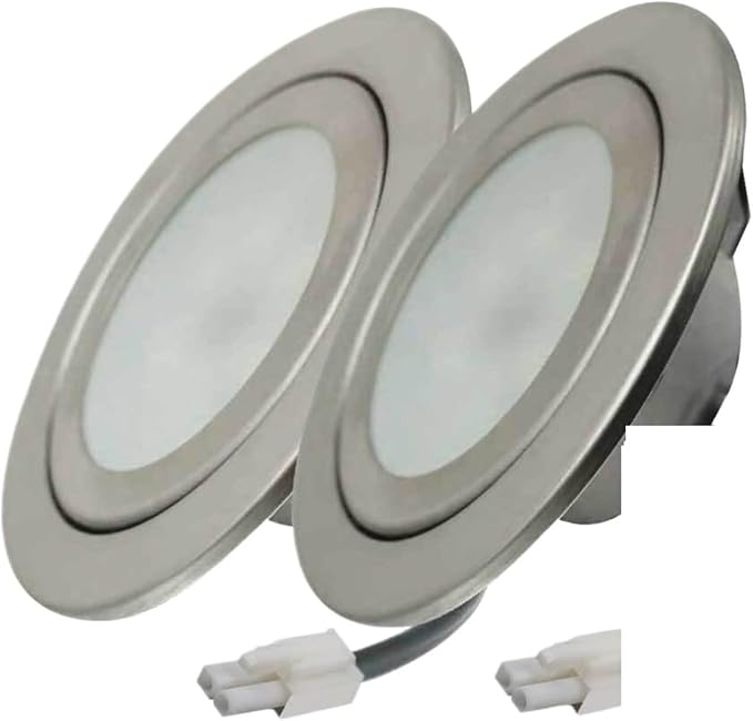 2-Pack DC 12V Smoke Exhauster Light Kitchen Range Hood Light 1.5W 68mm Stove Smoke Vent Extractor Light Warm White 3000K
