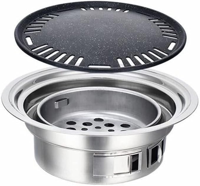 Portable Charcoal BBQ Grill Smoker Barbecue Grill Outdoor Stainless Steel BBQ Camping Grill Outdoor Grill Set of Tools for Picnic, Backyard Cooking, Travel Grill Accessories ( Color : C , Size : 40cm