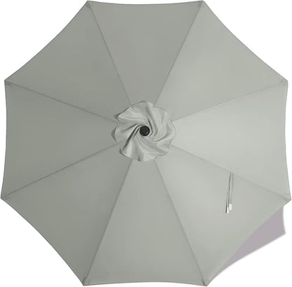 MASTERCANOPY Patio Umbrella 11 ft Replacement Canopy for 8 Ribs-Grey Canopy Only