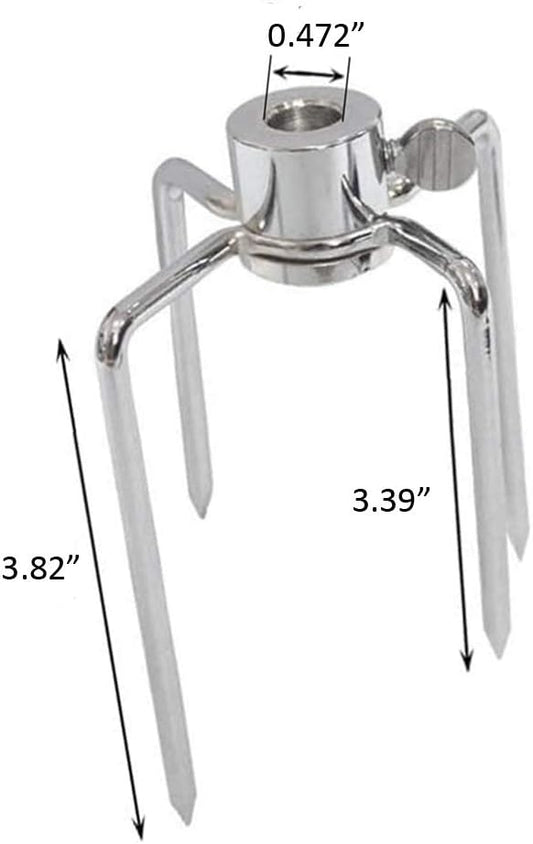 Stainless Steel 304 Grill Rotisserie Meat Forks Set(1-Pair)- Fits 5/16" Square and 3/8" Round Hexagon Spit Rods