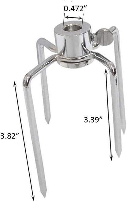 4 Pack Stainless Steel 304 Grill Rotisserie Meat Forks Set- Fits 5/16" Square and 3/8" Round Hexagon Spit Rods for rotisserie kit for Gas Charcoal Grill