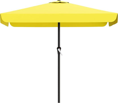 AreShark 8 X 10 FT Large Rectangular Patio Umbrella with Valance, Outdoor Table Market Umbrella w/Crank & 8 Ribs, Rectangle Outdoor Umbrellas for Garden, Deck, Yard and Poolside, Yellow