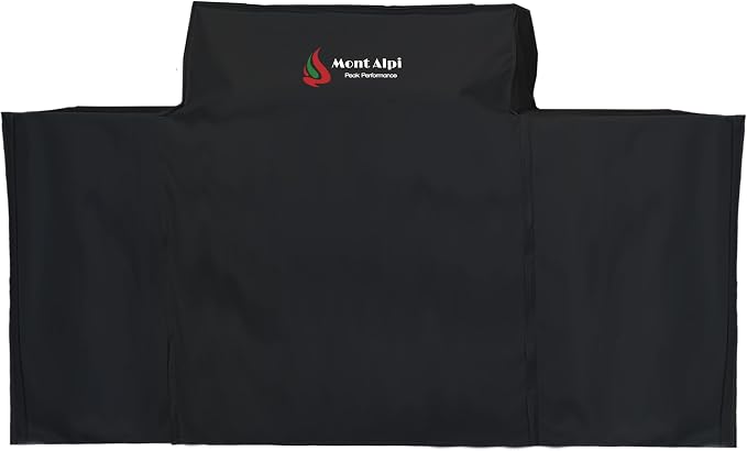 Mont Alpi COV-MA957 Heavy Duty All Weather Water Resistant 70" x 24" Full Black Grill Zipper Cover for MA957 MA-957FC MA-957RS MA-957FCRS Compact Series Stainless Steel Outdoor Kitchen BBQ Islands