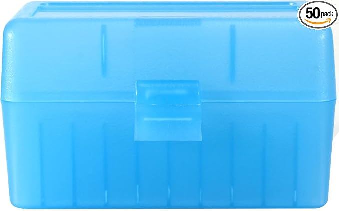 4.72 Inches 50 Round Flip-Top Plastic Rifle Ammo Storage Can | Waterproof Lockable Storage 9mm Ammo Box & Gun Accessories for Hunting | Magazine Holder & Ammunition Cases for Travelling