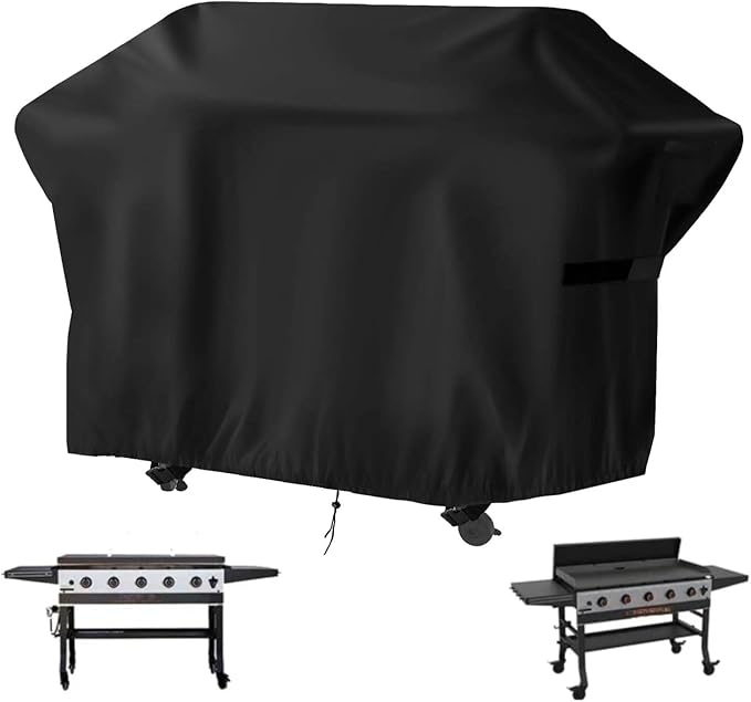 Heavy Duty Waterproof Gas Grill Cover, 76 inch Flat Top Griddle Cover for Weber Char-Broil Nexgrill More,4-6 Burner Grill Cover for Most 75 in Smoker，76"x 26"x36"