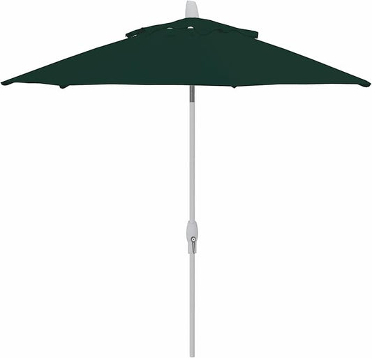 Treasure Garden 9ft Patio Umbrella – Outdoor Furniture Market Umbrella – Deluxe Auto-Tilt – White Aluminum Frame (O’bravia, Forest Green)
