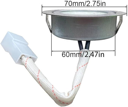 2-Piece AC 12V Cooker Range Hood Light for 60mm/2.5inch Hole Stove Hood Smoke Vent Light DJ612 Connector