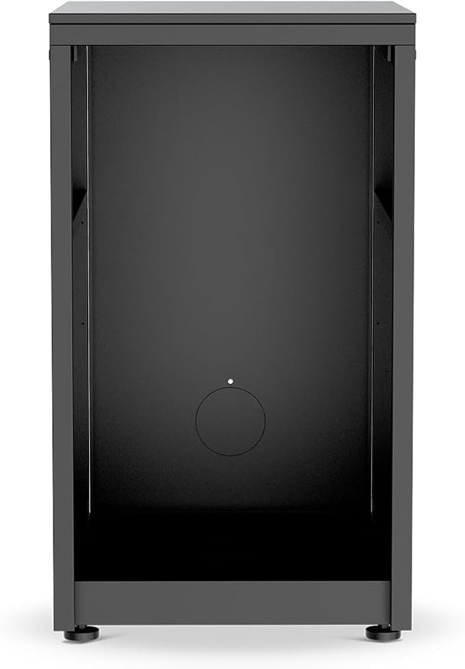 cozze® Elements Outdoor Kitchen Module 52 for Fridge Integration, Galvanised Powder-Coated Steel, 15 mm HPL Worktop, Matt Black, Fridge Not Included