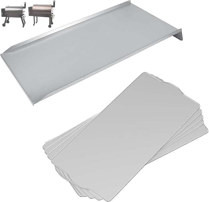 BCA006 Drip Tray Heat Baffle & BAC410 Liners Kit for Traeger Drip Pan Grill Replacement Parts Pro SER 34 Accessories, Eastwood 34, Texas Elite 34, Texas Elite, Limited Edition, Texas Pro,BBQ075 BBQ100