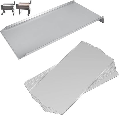 BCA006 Drip Tray Heat Baffle & BAC410 Liners Kit for Traeger Drip Pan Grill Replacement Parts Pro SER 34 Accessories, Eastwood 34, Texas Elite 34, Texas Elite, Limited Edition, Texas Pro,BBQ075 BBQ100