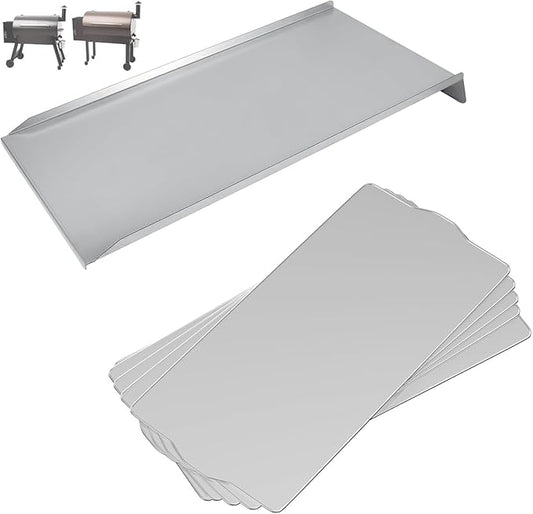 BCA006 Drip Tray Heat Baffle & BAC410 Liners Kit for Traeger Drip Pan Grill Replacement Parts Pro SER 34 Accessories, Eastwood 34, Texas Elite 34, Texas Elite, Limited Edition, Texas Pro,BBQ075 BBQ100